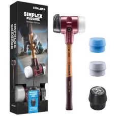 Молоток HALDER Simplex 3027 насадки із чорної гуми/білого суперпластику, бойок Ø80мм+2 насадки бойок Ø80мм (3027s025)