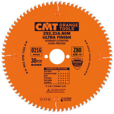Пильний диск по дереву та ламінату CMT 216x30x80z K2.8/1.8 -5° Neg (292.216.80M) 